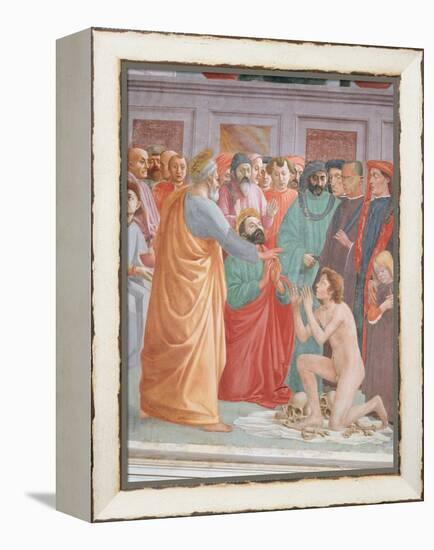 Detail of Raising of the Son of Theophilus and St Peter Enthroned-Filippino Lippi-Framed Premier Image Canvas