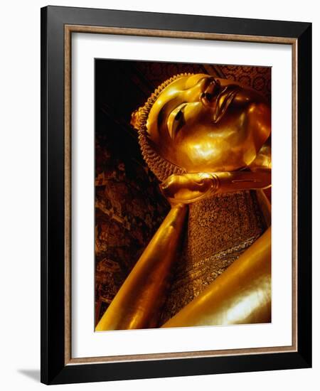 Detail of Reclining Buddha's Head at Wat Pho, Bangkok, Thailand-Ryan Fox-Framed Photographic Print