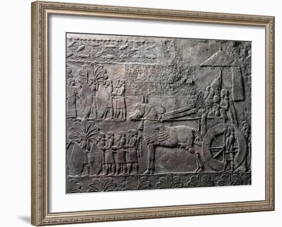 Detail of Relief Depicting Triumph of King Ashurbanipal, from Ancient Nineveh, Iraq-null-Framed Giclee Print