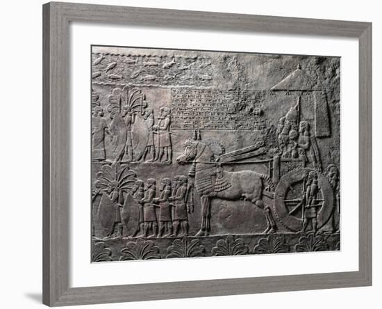 Detail of Relief Depicting Triumph of King Ashurbanipal, from Ancient Nineveh, Iraq-null-Framed Giclee Print