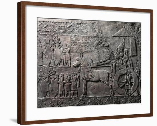 Detail of Relief Depicting Triumph of King Ashurbanipal, from Ancient Nineveh, Iraq-null-Framed Giclee Print