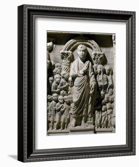 Detail of Relief from Sarcophagus of Good Shepherd, from Manastirne, Croatia-null-Framed Giclee Print