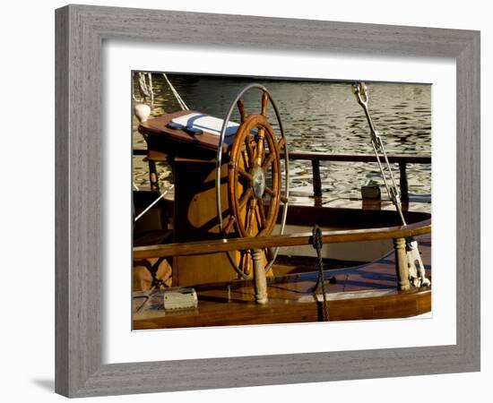 Detail of Sailboat's Helm, Helsinki, Finland-Nancy & Steve Ross-Framed Photographic Print