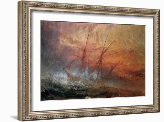 Detail of Sailing Ship from The Slave Ship-J. M. W. Turner-Framed Giclee Print