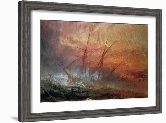 Detail of Sailing Ship from The Slave Ship-J. M. W. Turner-Framed Giclee Print