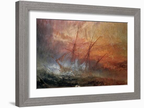 Detail of Sailing Ship from The Slave Ship-J. M. W. Turner-Framed Giclee Print