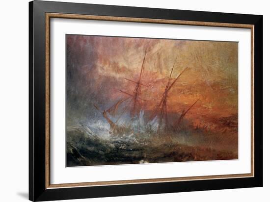 Detail of Sailing Ship from The Slave Ship-J. M. W. Turner-Framed Giclee Print