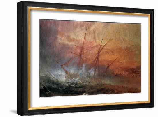 Detail of Sailing Ship from The Slave Ship-J. M. W. Turner-Framed Giclee Print