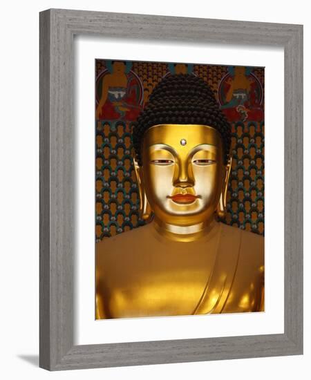 Detail of Sakyamuni Buddha Statue in Main Hall of Jogyesa Temple-Pascal Deloche-Framed Photographic Print