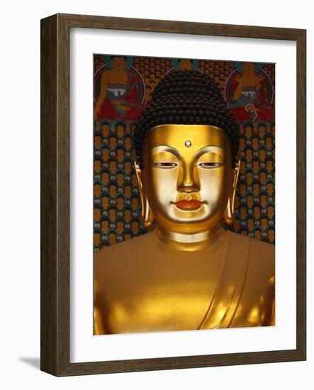 Detail of Sakyamuni Buddha Statue in Main Hall of Jogyesa Temple-Pascal Deloche-Framed Photographic Print