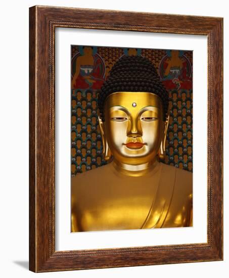 Detail of Sakyamuni Buddha Statue in Main Hall of Jogyesa Temple-Pascal Deloche-Framed Photographic Print