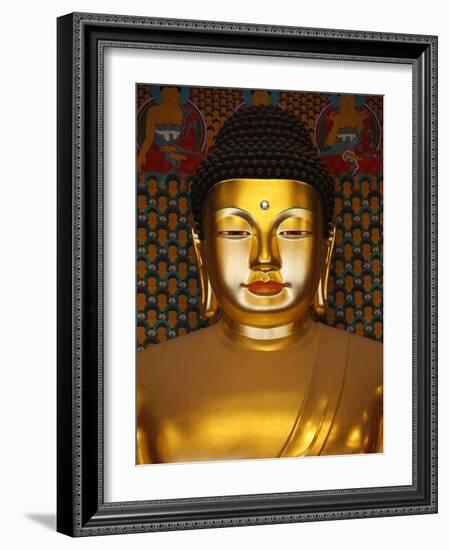 Detail of Sakyamuni Buddha Statue in Main Hall of Jogyesa Temple-Pascal Deloche-Framed Photographic Print