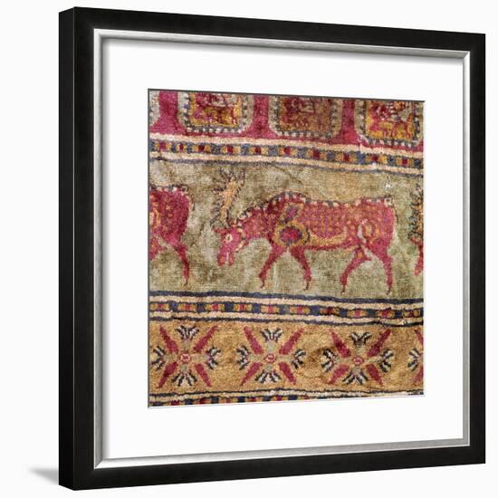 Detail of Scythian pile carpet, 5th century BC. Artist: Unknown-Unknown-Framed Giclee Print