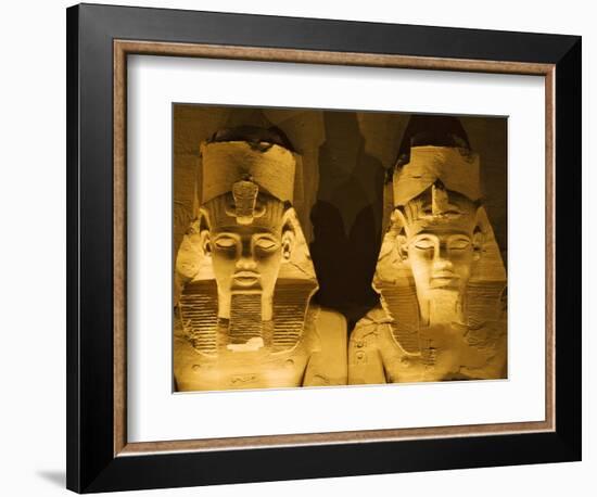 Detail of seated colossi of Ramesses II at Abu Simbel temple-Franz-Marc Frei-Framed Photographic Print