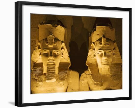 Detail of seated colossi of Ramesses II at Abu Simbel temple-Franz-Marc Frei-Framed Photographic Print