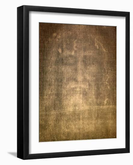 Detail of Shroud of Turin in Chiesa Della Ss. Annunziata Church, Turin, Piedmont, Italy, Europe-null-Framed Photographic Print