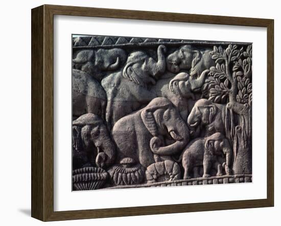 Detail of South Gate of the Great Stupa, Sanchi, Near Bhopal, Madhya Pradesh State, India-Woolfitt Adam-Framed Photographic Print