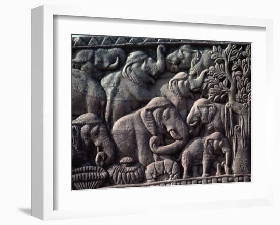 Detail of South Gate of the Great Stupa, Sanchi, Near Bhopal, Madhya Pradesh State, India-Woolfitt Adam-Framed Photographic Print