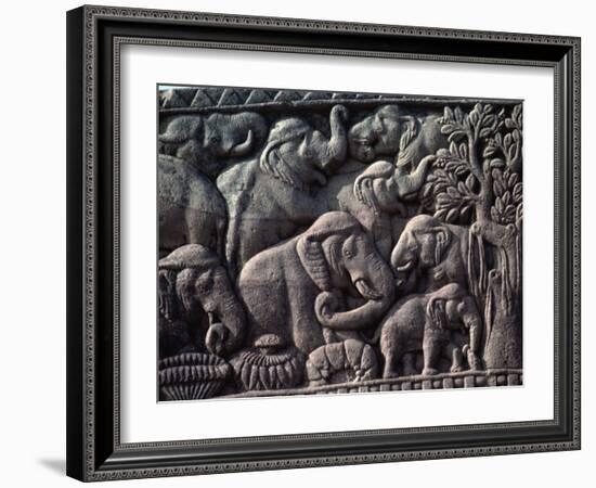 Detail of South Gate of the Great Stupa, Sanchi, Near Bhopal, Madhya Pradesh State, India-Woolfitt Adam-Framed Photographic Print