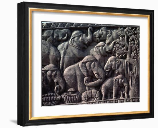 Detail of South Gate of the Great Stupa, Sanchi, Near Bhopal, Madhya Pradesh State, India-Woolfitt Adam-Framed Photographic Print