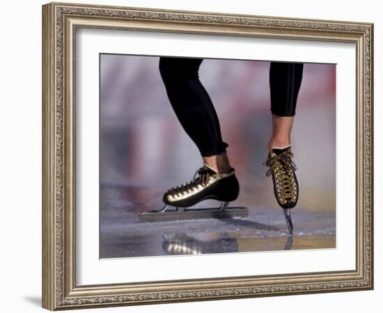 Detail of Speed Skater,S Feet at the Start, Inzell-Chris Cole-Framed Photographic Print