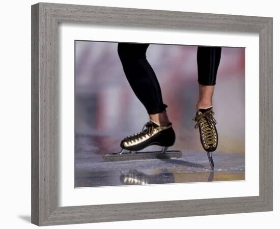 Detail of Speed Skater,S Feet at the Start, Inzell-Chris Cole-Framed Photographic Print