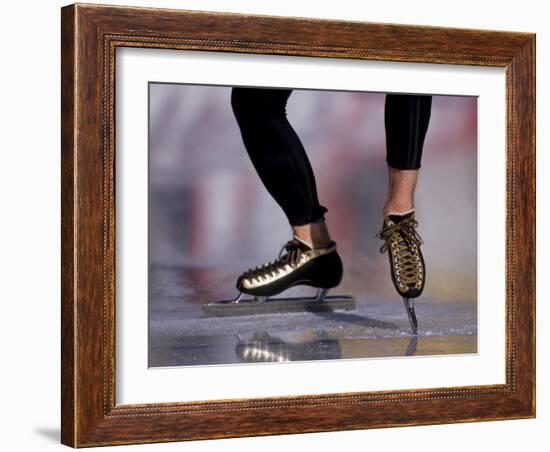 Detail of Speed Skater,S Feet at the Start, Inzell-Chris Cole-Framed Photographic Print