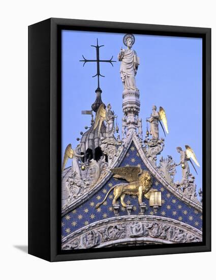 Detail of St. Mark's Basilica, Piazza San Marco (St. Mark's Square), Venice, Veneto, Italy-Guy Thouvenin-Framed Premier Image Canvas