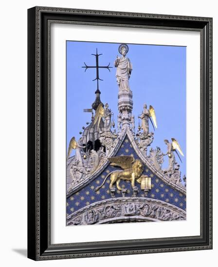 Detail of St. Mark's Basilica, Piazza San Marco (St. Mark's Square), Venice, Veneto, Italy-Guy Thouvenin-Framed Photographic Print