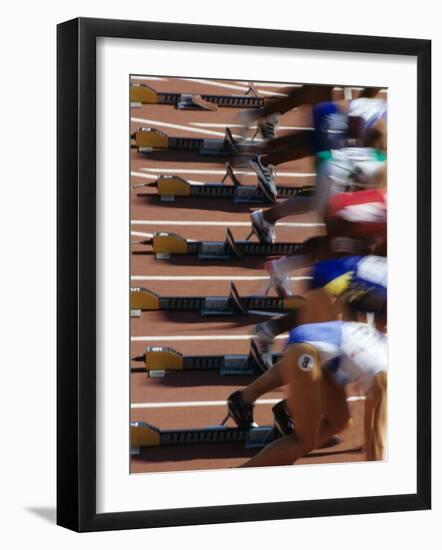 Detail of Start of Womens 100M Race-Steven Sutton-Framed Photographic Print