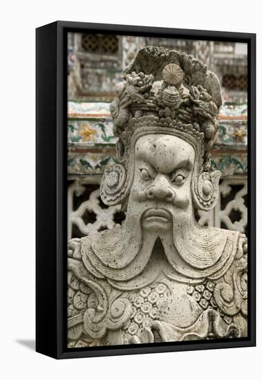 Detail of Statue at Wat Arun (Temple of the Dawn), Bangkok, Thailand, Southeast Asia, Asia-John Woodworth-Framed Premier Image Canvas