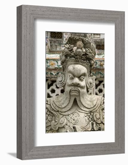 Detail of Statue at Wat Arun (Temple of the Dawn), Bangkok, Thailand, Southeast Asia, Asia-John Woodworth-Framed Photographic Print