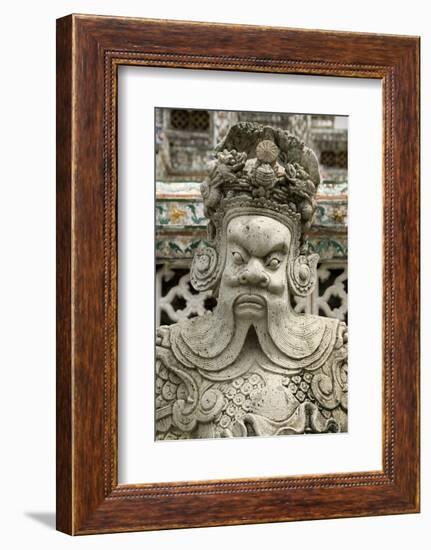 Detail of Statue at Wat Arun (Temple of the Dawn), Bangkok, Thailand, Southeast Asia, Asia-John Woodworth-Framed Photographic Print