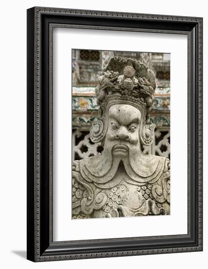 Detail of Statue at Wat Arun (Temple of the Dawn), Bangkok, Thailand, Southeast Asia, Asia-John Woodworth-Framed Photographic Print
