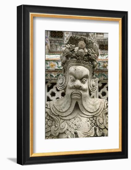 Detail of Statue at Wat Arun (Temple of the Dawn), Bangkok, Thailand, Southeast Asia, Asia-John Woodworth-Framed Photographic Print