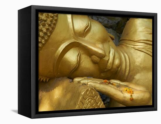 Detail of Statue of Buddha, Phu Si Hill, Luang Prabang, UNESCO World Heritage Site, Laos, Indochina-null-Framed Premier Image Canvas