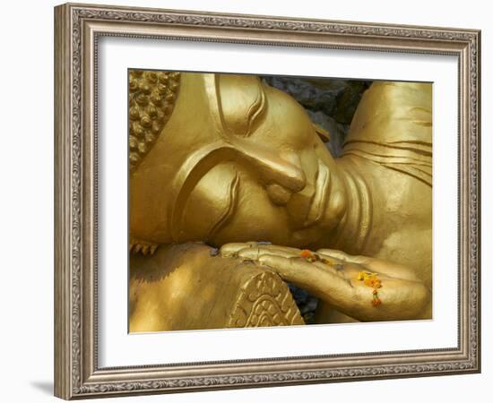 Detail of Statue of Buddha, Phu Si Hill, Luang Prabang, UNESCO World Heritage Site, Laos, Indochina-null-Framed Photographic Print