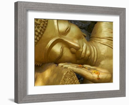 Detail of Statue of Buddha, Phu Si Hill, Luang Prabang, UNESCO World Heritage Site, Laos, Indochina-null-Framed Photographic Print