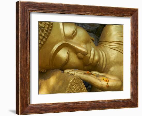 Detail of Statue of Buddha, Phu Si Hill, Luang Prabang, UNESCO World Heritage Site, Laos, Indochina-null-Framed Photographic Print