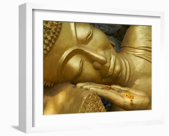 Detail of Statue of Buddha, Phu Si Hill, Luang Prabang, UNESCO World Heritage Site, Laos, Indochina-null-Framed Photographic Print