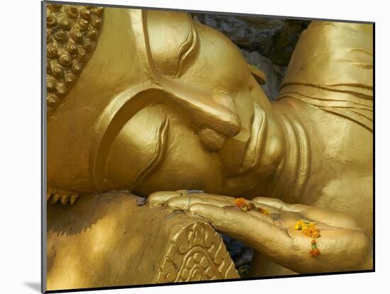 Detail of Statue of Buddha, Phu Si Hill, Luang Prabang, UNESCO World Heritage Site, Laos, Indochina-null-Mounted Photographic Print