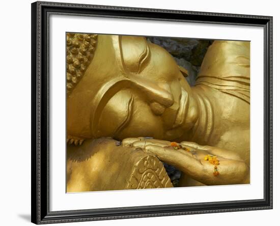 Detail of Statue of Buddha, Phu Si Hill, Luang Prabang, UNESCO World Heritage Site, Laos, Indochina-null-Framed Photographic Print