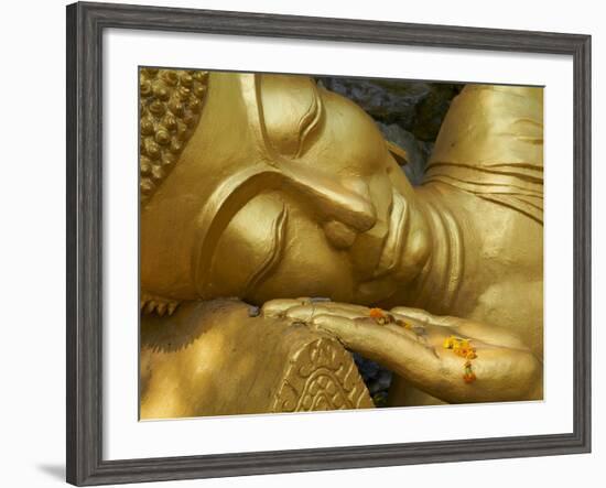 Detail of Statue of Buddha, Phu Si Hill, Luang Prabang, UNESCO World Heritage Site, Laos, Indochina-null-Framed Photographic Print