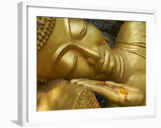 Detail of Statue of Buddha, Phu Si Hill, Luang Prabang, UNESCO World Heritage Site, Laos, Indochina-null-Framed Photographic Print
