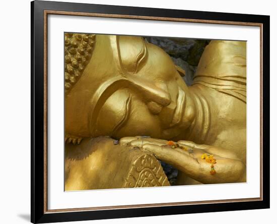 Detail of Statue of Buddha, Phu Si Hill, Luang Prabang, UNESCO World Heritage Site, Laos, Indochina-null-Framed Photographic Print