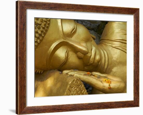 Detail of Statue of Buddha, Phu Si Hill, Luang Prabang, UNESCO World Heritage Site, Laos, Indochina--Framed Photographic Print