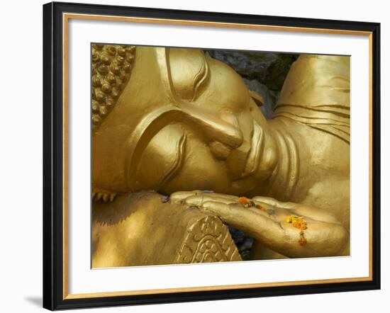 Detail of Statue of Buddha, Phu Si Hill, Luang Prabang, UNESCO World Heritage Site, Laos, Indochina--Framed Photographic Print