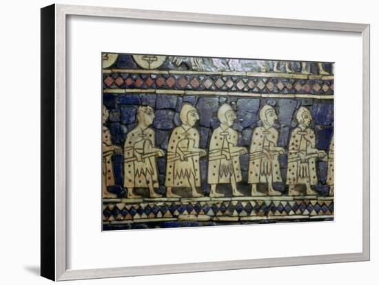 Detail of Sumerian soldiers from the Royal Standard of Ur, about 2600-2400 BC. Artist: Unknown-Unknown-Framed Giclee Print