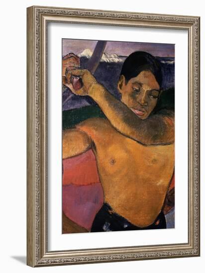 Detail of Tahitian Man from Man with an Axe-Paul Gauguin-Framed Giclee Print