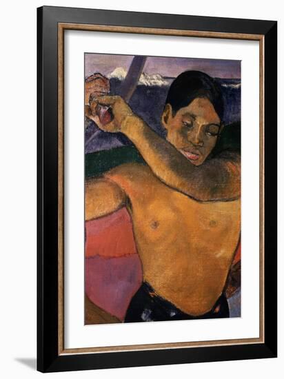 Detail of Tahitian Man from Man with an Axe-Paul Gauguin-Framed Giclee Print